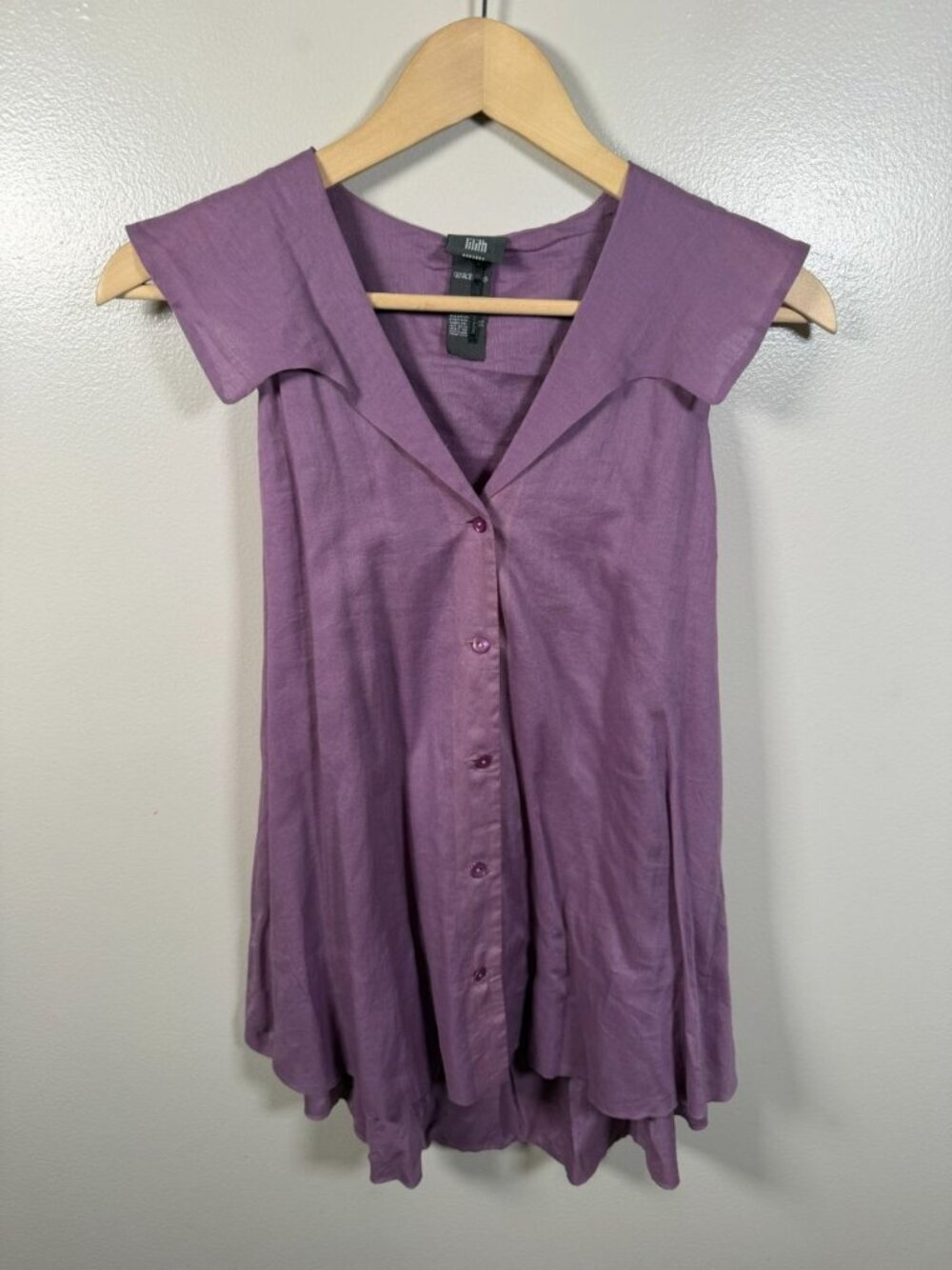 Lilith Sleeveless Tie Back Sleeveless Top Blouse Size Small 38 US Small Purple